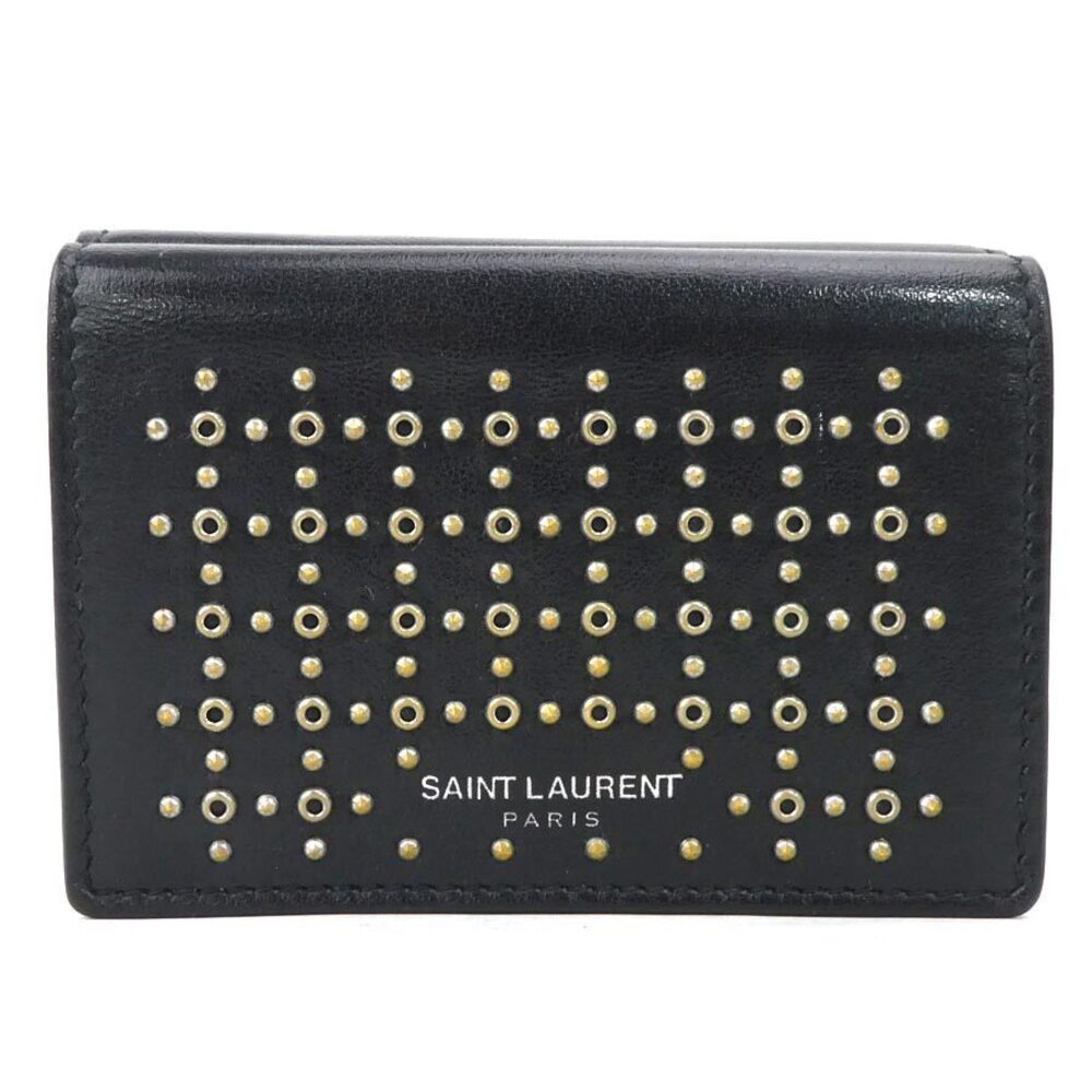 Saint Laurent tri fold wallet leather black